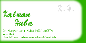 kalman huba business card